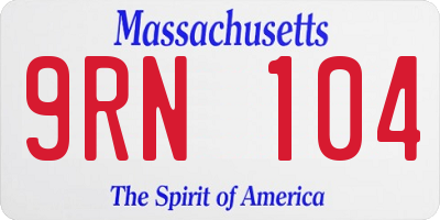 MA license plate 9RN104