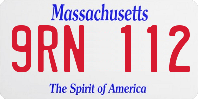 MA license plate 9RN112