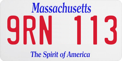 MA license plate 9RN113