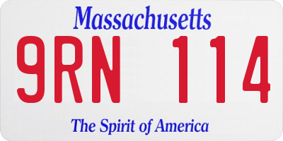 MA license plate 9RN114
