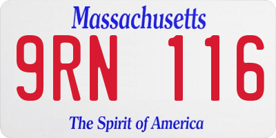 MA license plate 9RN116