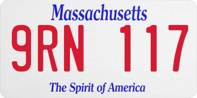 MA license plate 9RN117