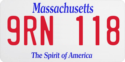 MA license plate 9RN118