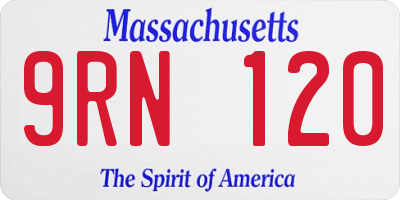 MA license plate 9RN120