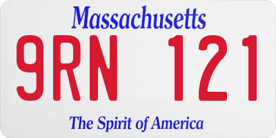 MA license plate 9RN121