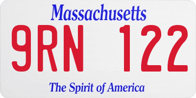 MA license plate 9RN122