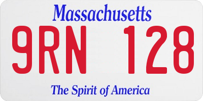 MA license plate 9RN128