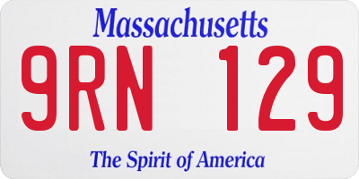 MA license plate 9RN129