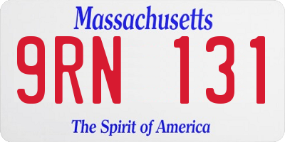 MA license plate 9RN131