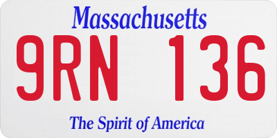 MA license plate 9RN136
