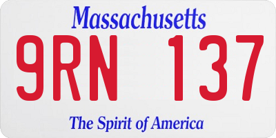 MA license plate 9RN137