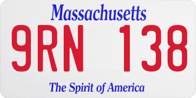 MA license plate 9RN138