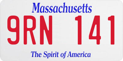 MA license plate 9RN141