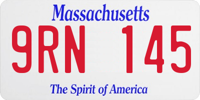MA license plate 9RN145