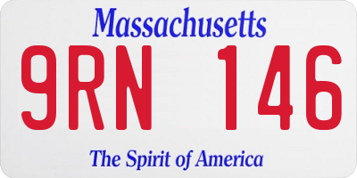 MA license plate 9RN146
