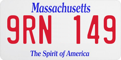 MA license plate 9RN149