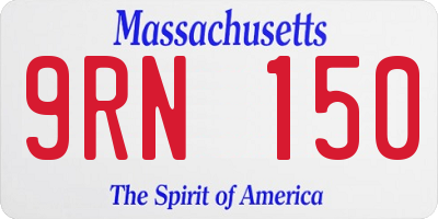 MA license plate 9RN150
