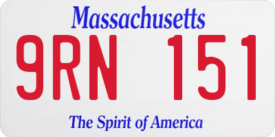 MA license plate 9RN151