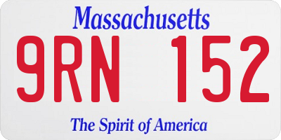 MA license plate 9RN152