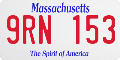 MA license plate 9RN153