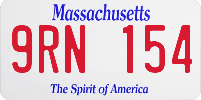 MA license plate 9RN154