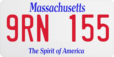 MA license plate 9RN155