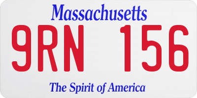 MA license plate 9RN156