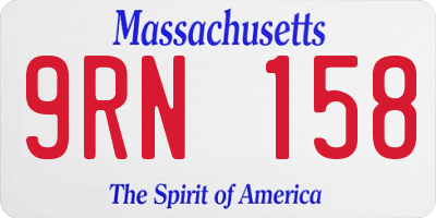MA license plate 9RN158