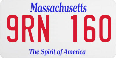 MA license plate 9RN160