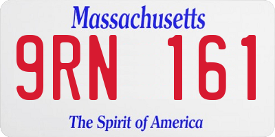 MA license plate 9RN161