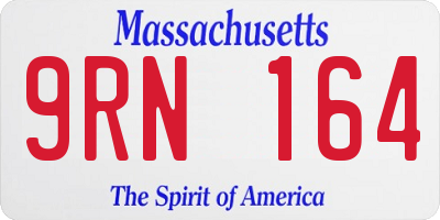 MA license plate 9RN164