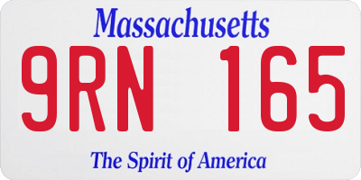 MA license plate 9RN165