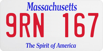 MA license plate 9RN167