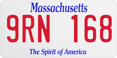 MA license plate 9RN168