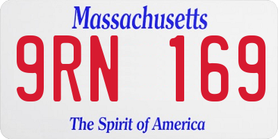 MA license plate 9RN169