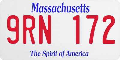 MA license plate 9RN172