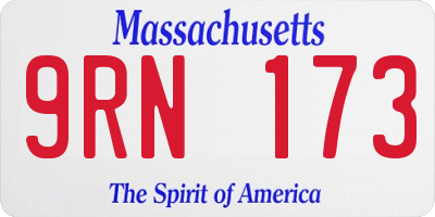 MA license plate 9RN173
