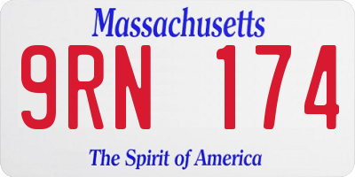 MA license plate 9RN174
