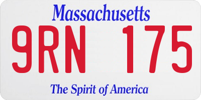 MA license plate 9RN175