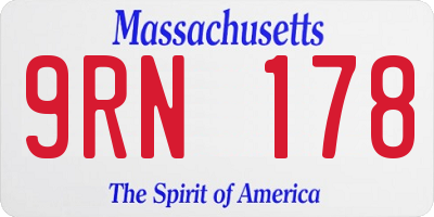 MA license plate 9RN178