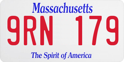 MA license plate 9RN179