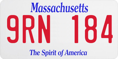 MA license plate 9RN184