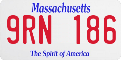 MA license plate 9RN186