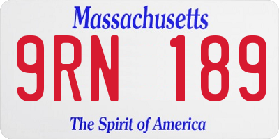 MA license plate 9RN189