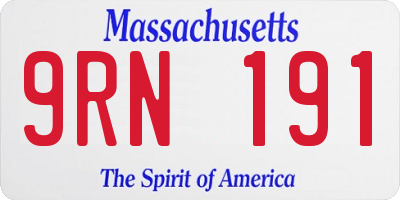 MA license plate 9RN191