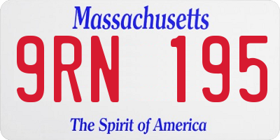 MA license plate 9RN195