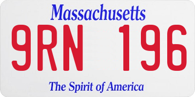 MA license plate 9RN196