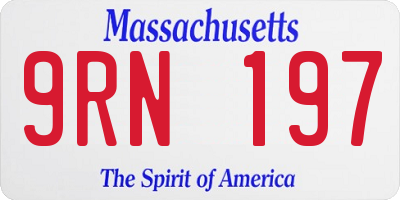 MA license plate 9RN197