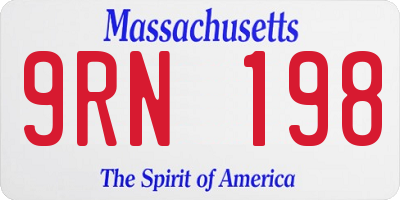 MA license plate 9RN198