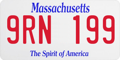 MA license plate 9RN199